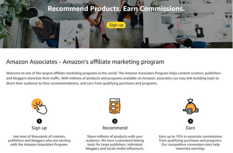 Amazon Associates affiliate marketing program to make money with content.