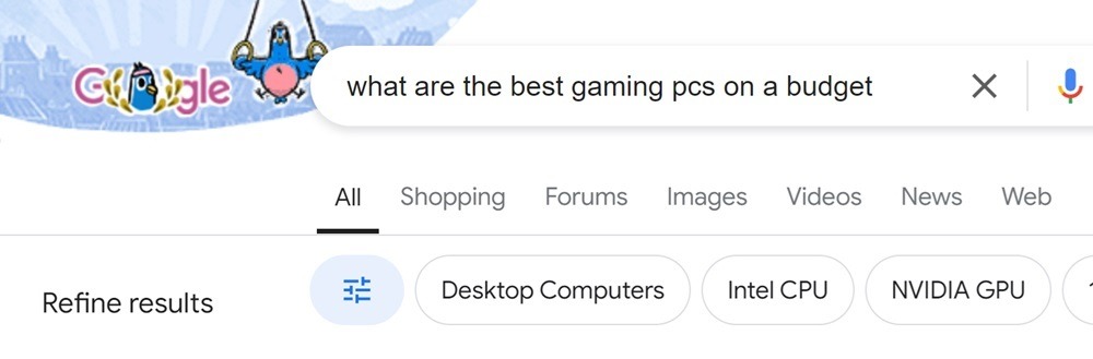 Searching Google for the best gaming PCs on a budget.